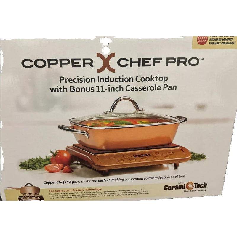 Copper Chef Pro Precision Induction Cooktop With Bonus 11-inch Casserole Pan