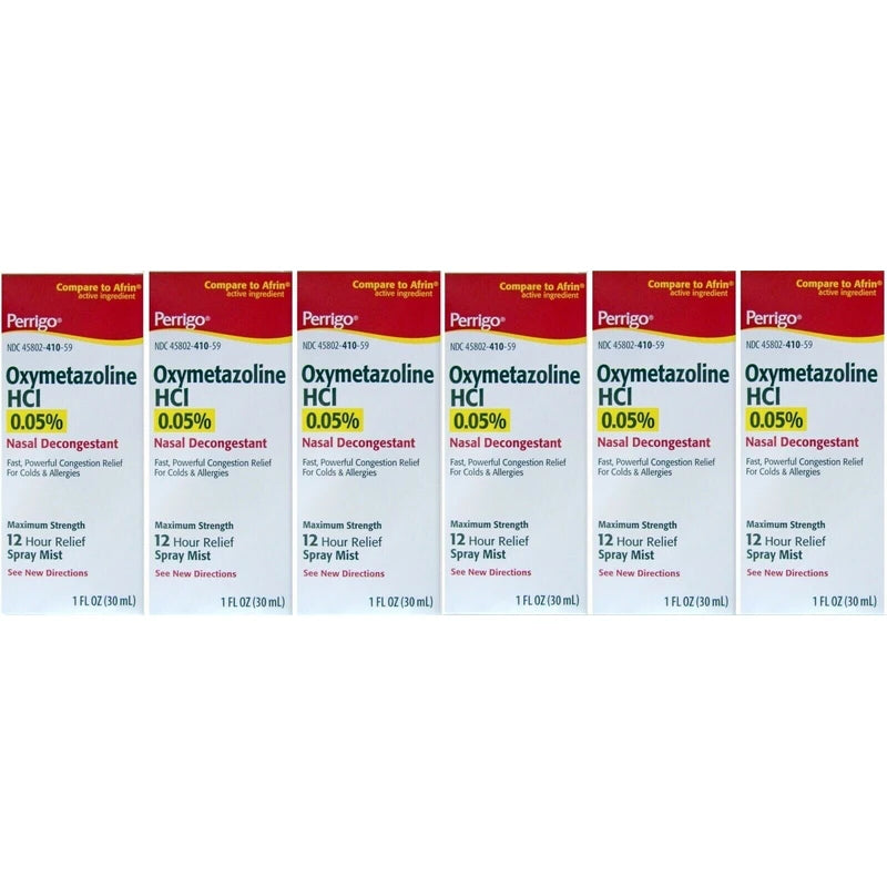 PERRIGO Nasal Decongestant SPRAY MIST Oxymetazoline 12hr 30ml (Pk Of 3 Bottles)