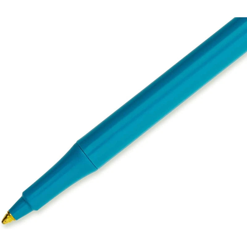 16 x Papermate Write Bros Classic Ballpoint Stick Pen, 1.0mm Medium Point, Blue Barrel/Blue Ink - Loose in Plain Packaging