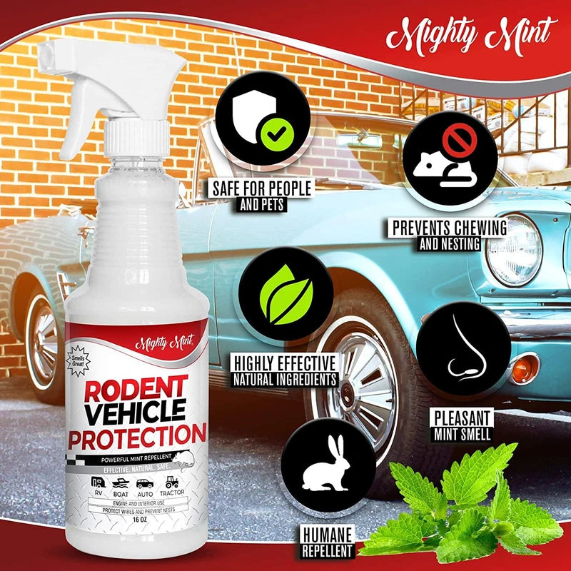 Mighty Mint Rodent Repellent Spray for Vehicle Engines and Interiors - Cars, Trucks, RVs, & Boats