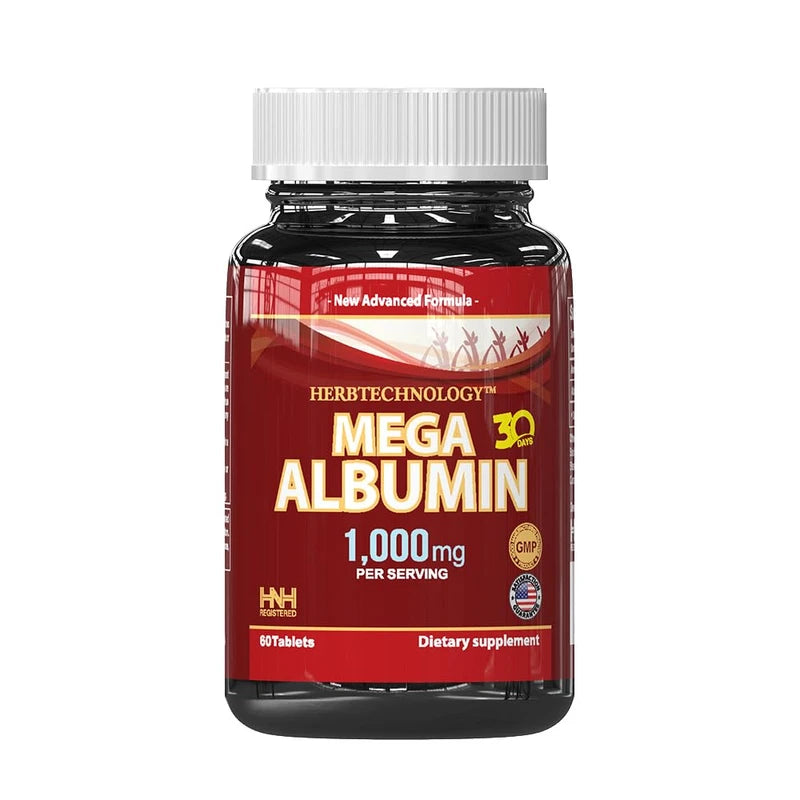 Dr.K&C HNHusa Mega Albumin Protein 1000mg 60 Tablets Healthy Kidney Liver Function Wellness Overall Health Support Energy Life Balance Supplement 60tabs 1pk