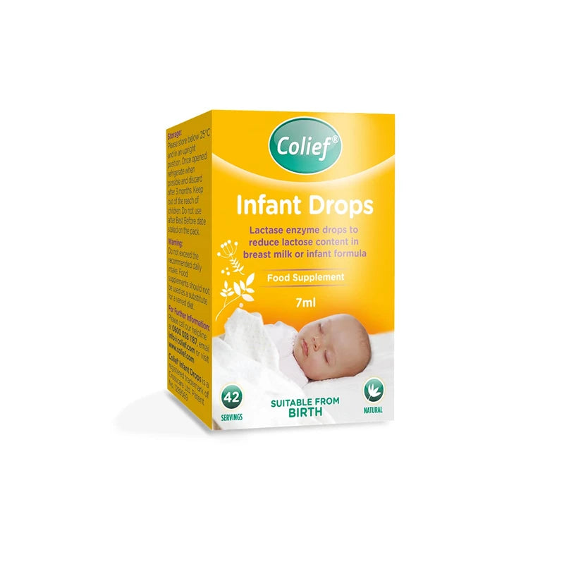 Colief Infant Drops Lactase Enzyme Drops Natural Colic Relief for Babies Reduces Bloating, Wind and Crying 7ml