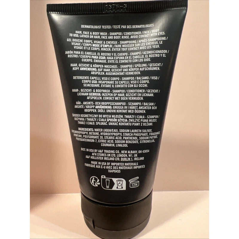 Abercrombie & Fitch Fierce Hair Face Body Wash Shower Gel 4.2 OZ A&F NEW Shampoo