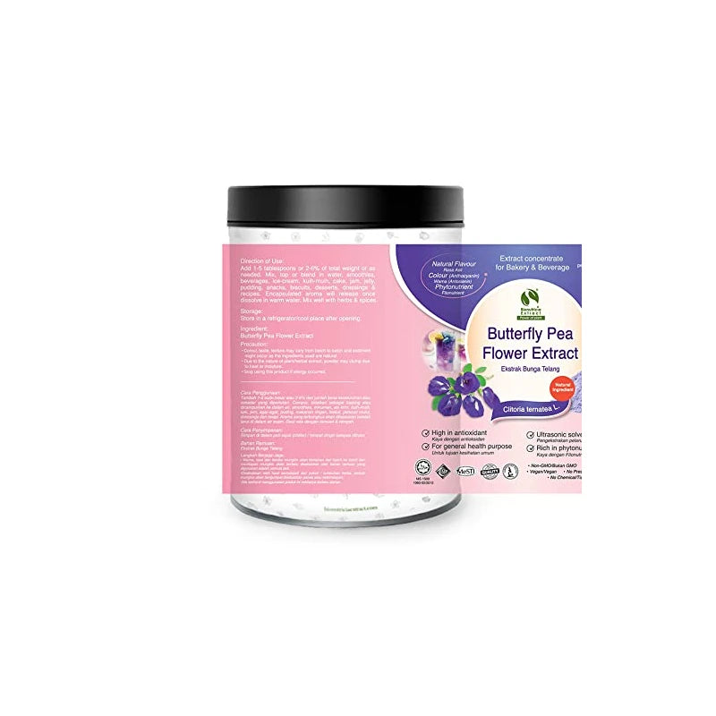 Butterfly Pea Flower Extract - Bionutricia Extract Natural Asian Gourmet Standardized Fresh Beverage or Bakery Ingredient, Natural Flavor, Natural Color- Powder for Smoothie, Tea (200g)
