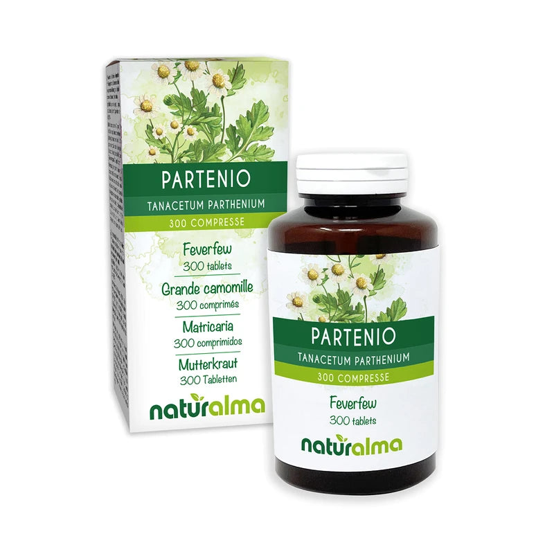 Motherwort (Tanacetum parthenium) Herb with Flowers Naturalma - 150 g - 300 Tablets - Dietary Supplement - Natural and Vegan