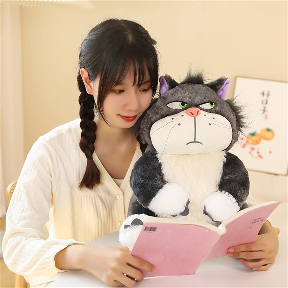 EASELR 12inch Angry Cat Stuffed Animal Toys, Cute Cat Kitten Plush Soft Kawaii Anime Plush Wicked Black Cat Plushies for Kids Birthday Christmas