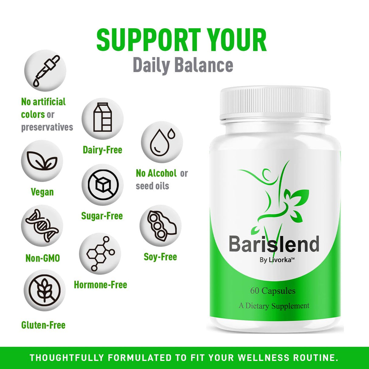 Barislend Capsules - Barislend Capsule Advanced Formula Maximum Strength, Barisland Pink Salt Capsule Supplements Overall Health & Wellness, Bari Slend Premium Support, 60 Capsules for 1 Month