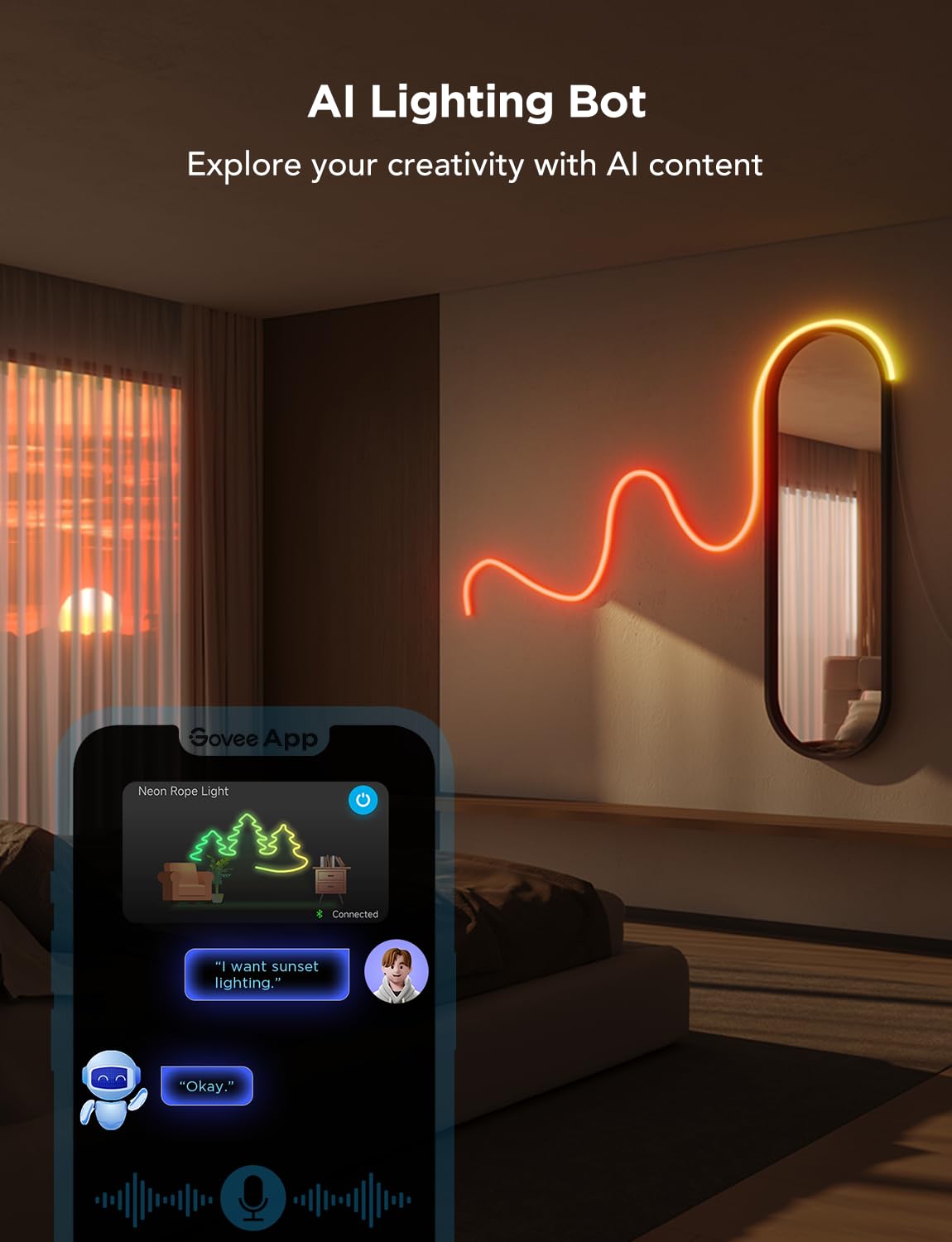Govee RGBIC Neon Lights, LED Smart Neon Rope Light 2 Works with Matter, Alexa, Google Assistant, Custom DIY Neon Strip Lights for Bedroom and Wall Decor, Softer Material, 9.8ft, White