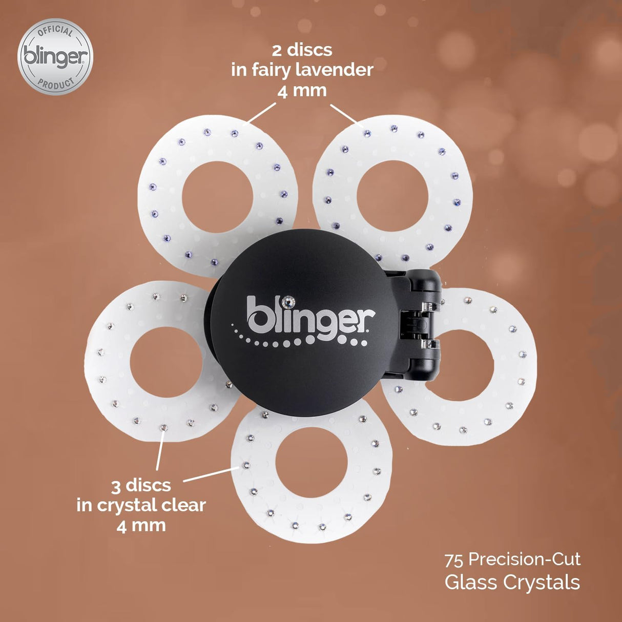 blinger® Starter Kit | Women's Hair Styling Tool + 75 Precision-Cut Glass Crystals | Bling in Seconds! Bedazzling Multi-Faceted Gems | Hair-Safe – Bling In Brush Out
