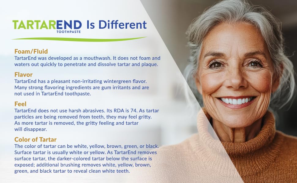 TartarEnd Toothpaste for Tartar Removal - Tartar Control Toothpaste to Remove Tartar and Plaque from Teeth at Home and Prevent Tartar and Plaque Buildup - 3.4 oz Tube, 1-Pack (Minty Wintergreen)