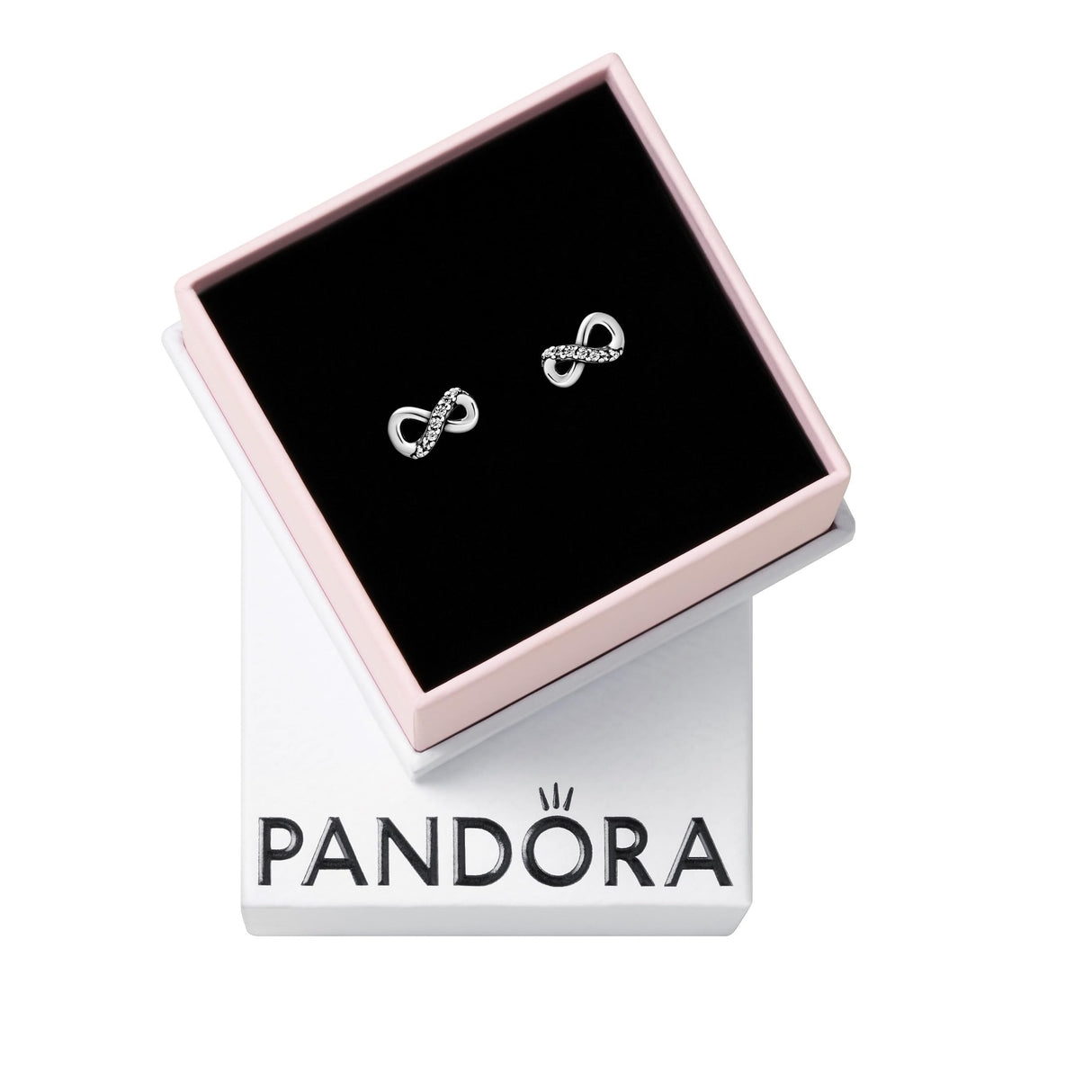 PANDORA Sparkling Infinity Stud Earrings - Great Gift for Her - Stunning Women's Earrings - Sterling Silver & Cubic Zirconia, No Gift Box