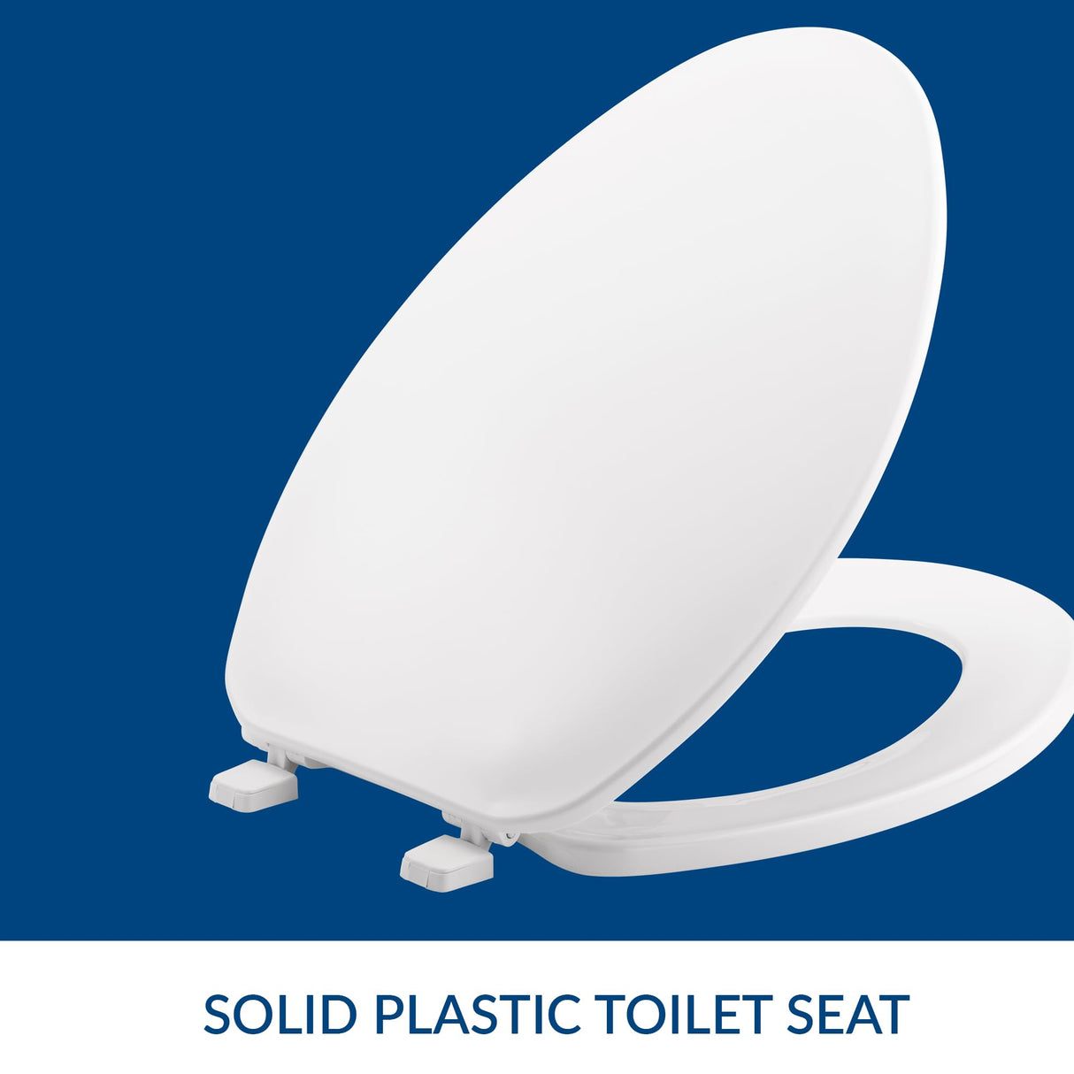 Bemis 170 Durable Plastic Toilet Seat, Elongated, White