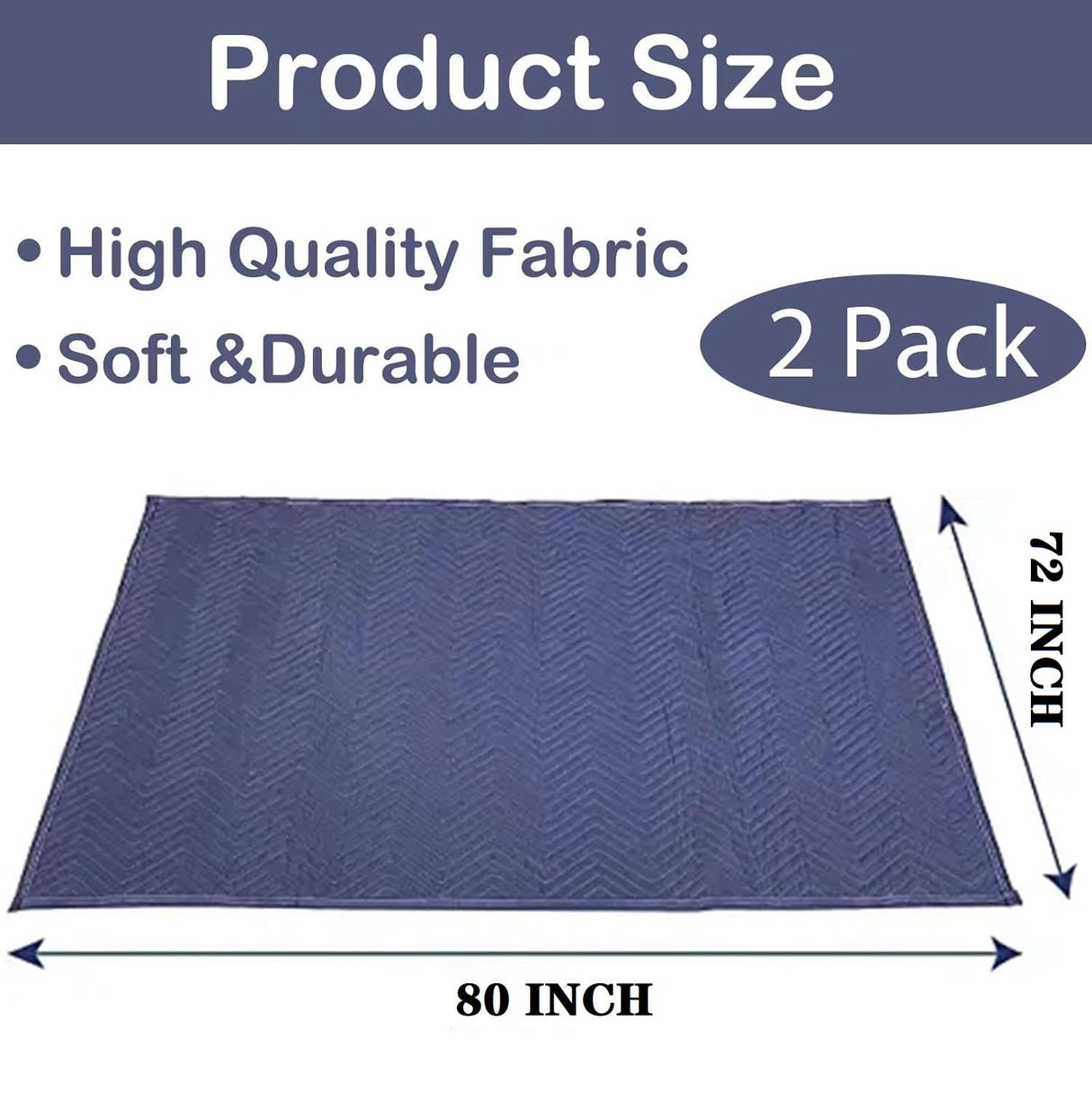 PONGHEI 2 Moving Blankets 80"x 72" Heavy Duty Packing Blankets for Shipping Thick Furniture Wrapping for Moving Supplies Professional Quilted Shipping