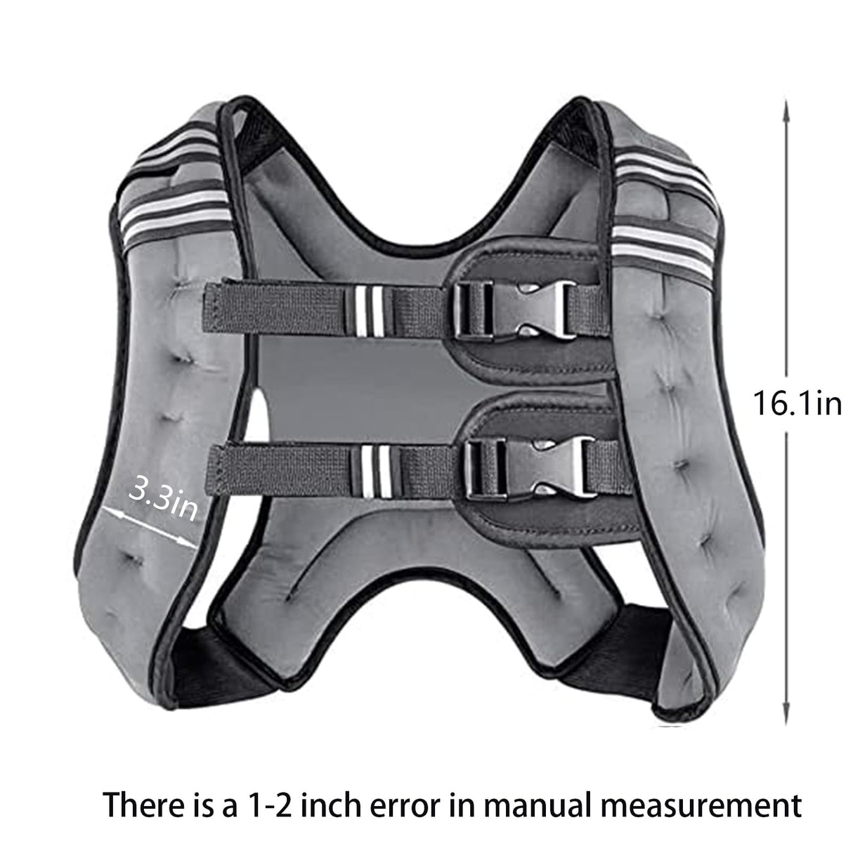 Prodigen Weighted Vest for Women and Men 16 Lbs with Reflective Stripe and Double Adjustable Buckle Straps Weight Vests for Strength Training, Jogging, Cardio, Weight Loss, Muscle Building, Gray