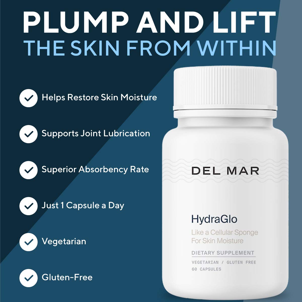 Del Mar Labs - CeraLift - 30 Day Supply - Doctor Formulated - For Reduction in Appearance of Fine Lines and Wrinkles - Anti-Aging Ceramides and Antioxidants - Vegetarian Capsules