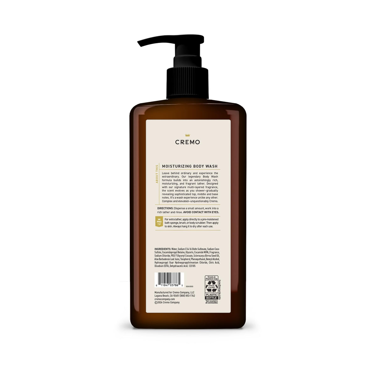 Cremo Body Wash for Men, Italian Bergamot, 32 Fl Oz