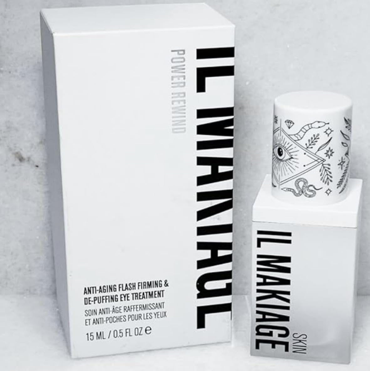 Il Makiage POWER REWIND EYE TIGHTENER INSTANT DE-PUFFING & SMOOTHING TEMPORARY FIX EYELISS + INST'TIGHT 15 ml / 0.5 FL OZ