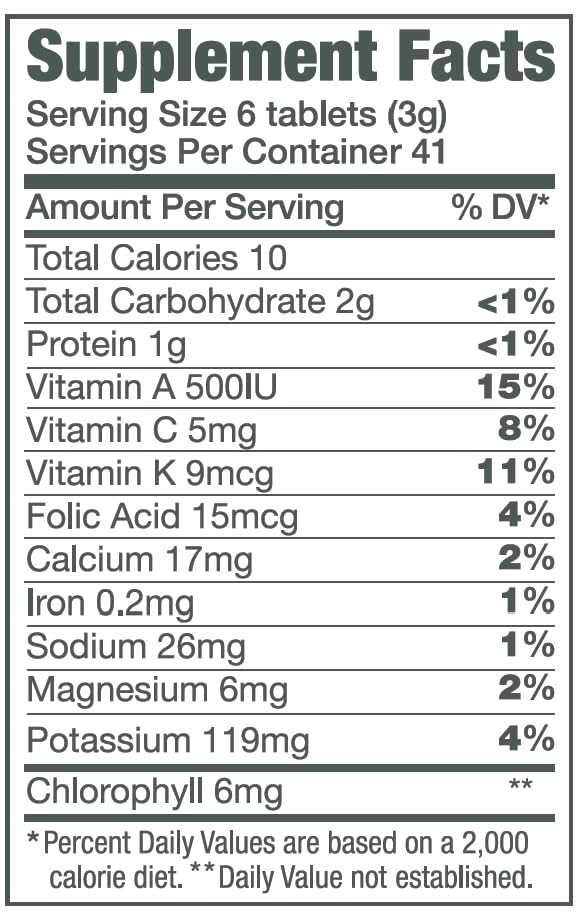 Green Foods Original Green Magma Barley Grass Nutritional Supplement, 250 Tablets (500mg Ea) Certified Organic