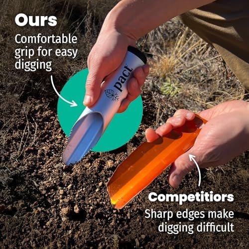 PACT Outdoors Backpacking Shovel: Lightweight Aluminum Trowel, Essential for Backpacking, Camping, Hiking - Award Winning Backpacking Trowel
