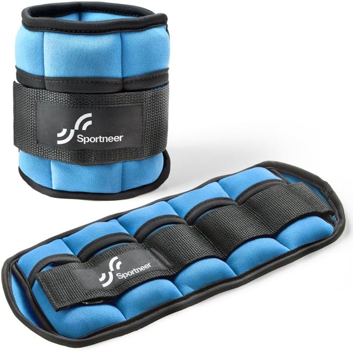 Sportneer Adjustable Ankle Weights 1 Pair 2 4 6 8 10 Lbs Leg Weight Straps for Women Men, Weighted Ankle Weights Set for Gym,Fitness, Workout,Walking, Jogging,1-5 lbs Each Ankle, 1 Pair 2-10 lbs