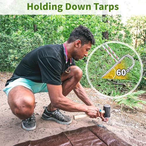 12 inch Fence Stakes Heavy Duty 50-Pack J Hook Rebar Ground Stakes Anchor Galvanized Tent Stakes for Outdoor Decorations Inflatables Metal Stakes for Wire Fencing