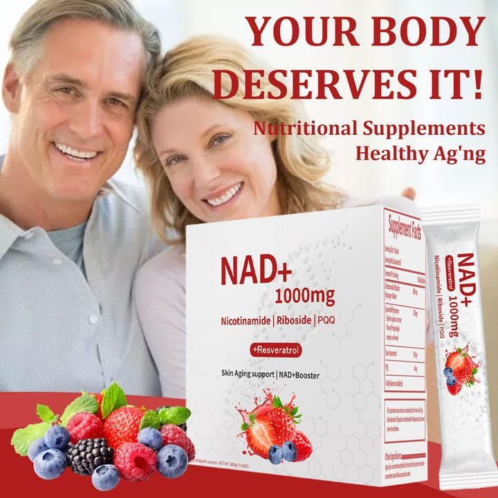 widraw NAD 1000mg Liquid – 30 Packets – NAD+ Drink Mix with Nicotinamide Riboside, PQQ & Resveratrol – Berry Flavor, Boosts Energy, Focus & Anti-Aging