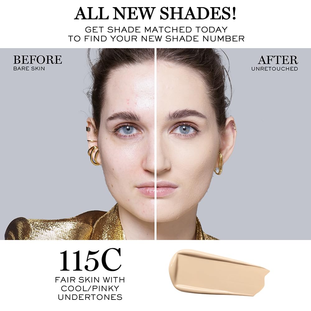 Lancôme Teint Idole Ultra Wear Buildable Full Coverage Foundation - Longwear & Waterproof - Natural Matte Finish - 115C (Fair Skin with Cool/Pinky Undertones), 1 Fl Oz