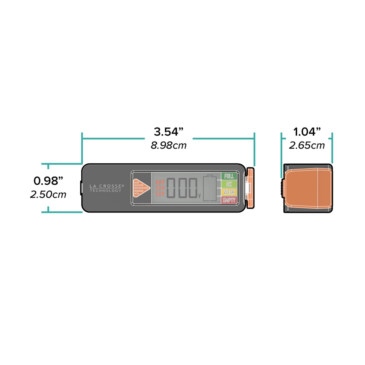 La Crosse 911-65557-INT Portable Digital Battery Tester,Black