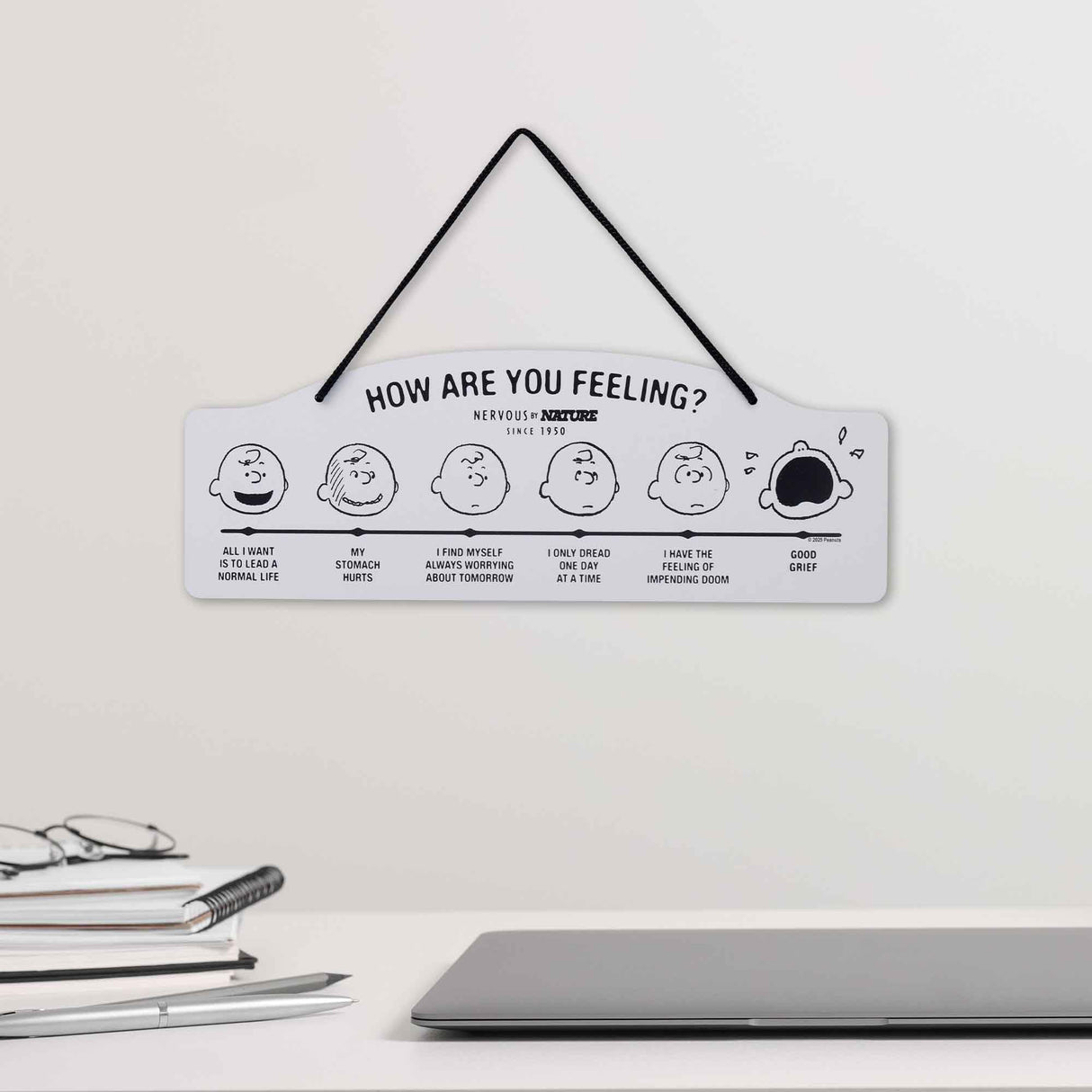 Peanuts How Are You Feeling Hanging Metal Sign - Funny Peanuts Wall Decor for Home - Great Gift Idea