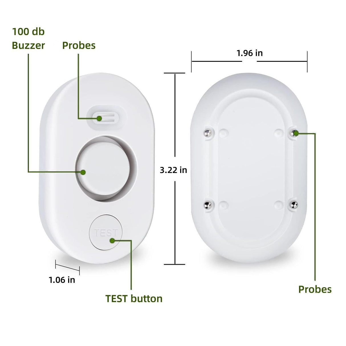 Water Leak Detector Sensor Alarm: Home Water Flooding Monitor Smart Sink Overflow Monitoring Adjustable Wet Moisture Alert Pipe Leakage Drip Detection Warning for Basement Floor 3Pack