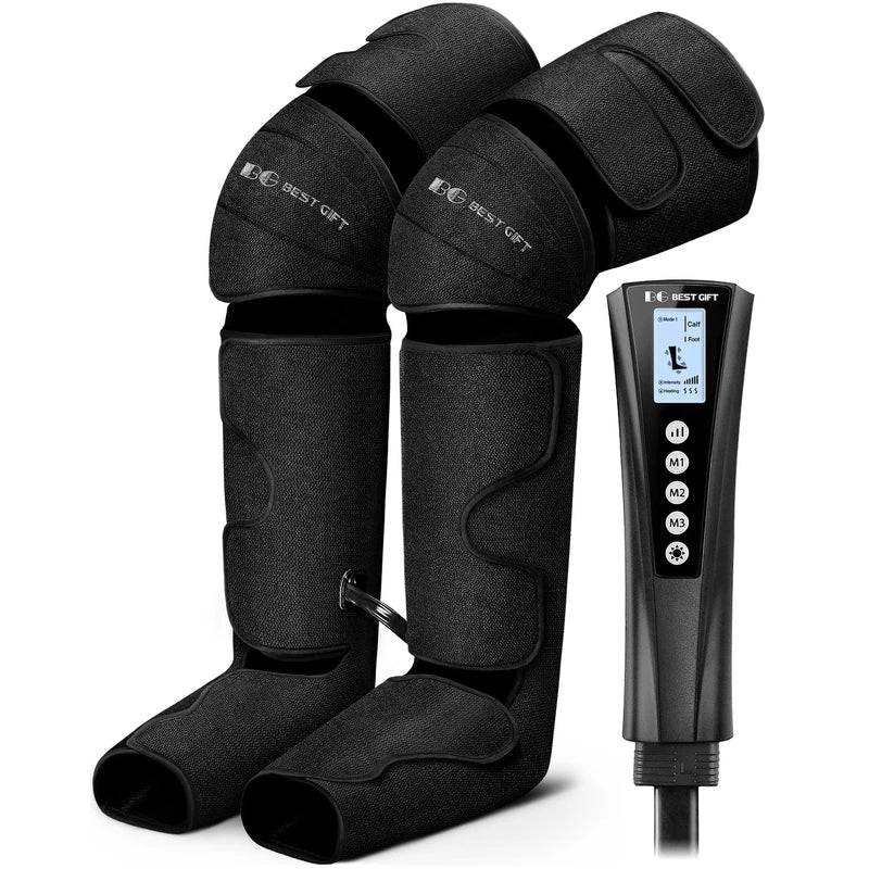 Christmas Gifts for Men Women Dad Mom, Mother's Day, Father's Day, Air Compression Massager with Heat for Foot, Leg, Calf, Thigh, Knee, Helpful for Varicose Veins,Muscle Fatigue, Cramps Swelling Edema