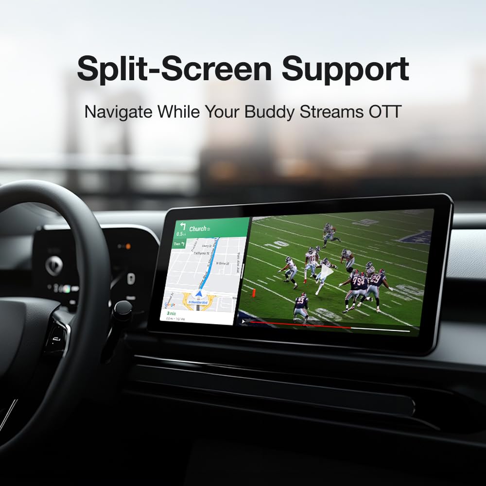 Mstick4 AI Box for Car, Android Auto Wireless Adapter, YouTube Netflix Disney+ Car Stream Device, Google Play Store App, Android 13, Helio G99, Samsung 6GB+128GB, Mstick, Turn Car Display into Tablet