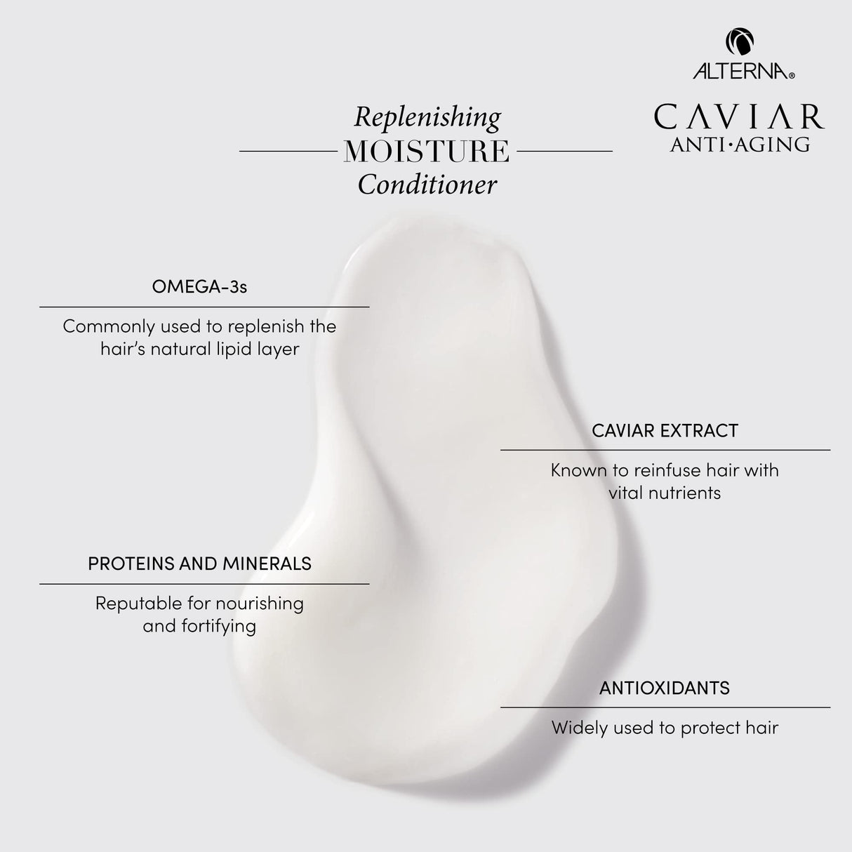 Alterna Haircare CAVIAR Anti-Aging Replenishing Moisture Shampoo and Conditioner Set, 16.5 Fl Oz | Protects, Restores and Hydrates | Sulfate Free