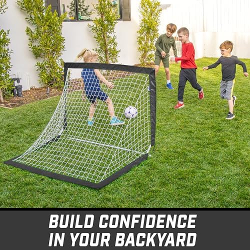 GoSports Portable Soccer Goals for Kids - 13 Color Options - Choose 4 x 3 ft or 6 x 4 ft - Team Tone Pop Up Nets for Backyard