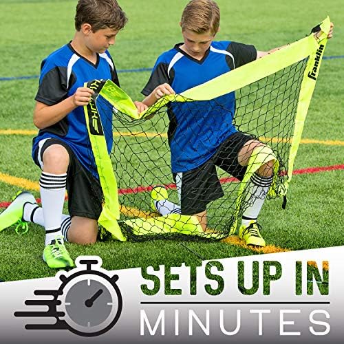 Franklin Sports Blackhawk Backyard Soccer Goal - Portable Pop Up Soccer Nets - Youth + Adult Folding Indoor + Outdoor Goals - Multiple Sizes + Colors - Perfect for Games + Practice