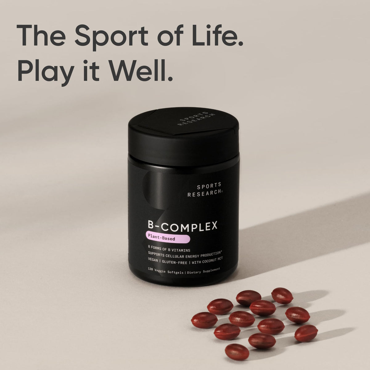 Sports Research® Vitamin B-Complex, 120 Count Plantgels™