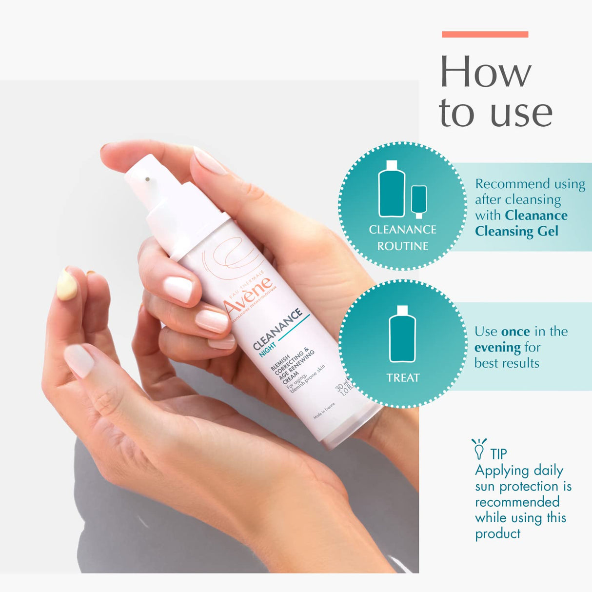 Avène Cleanance NIGHT Blemish Correcting & Age Renewing Cream, 1 Oz