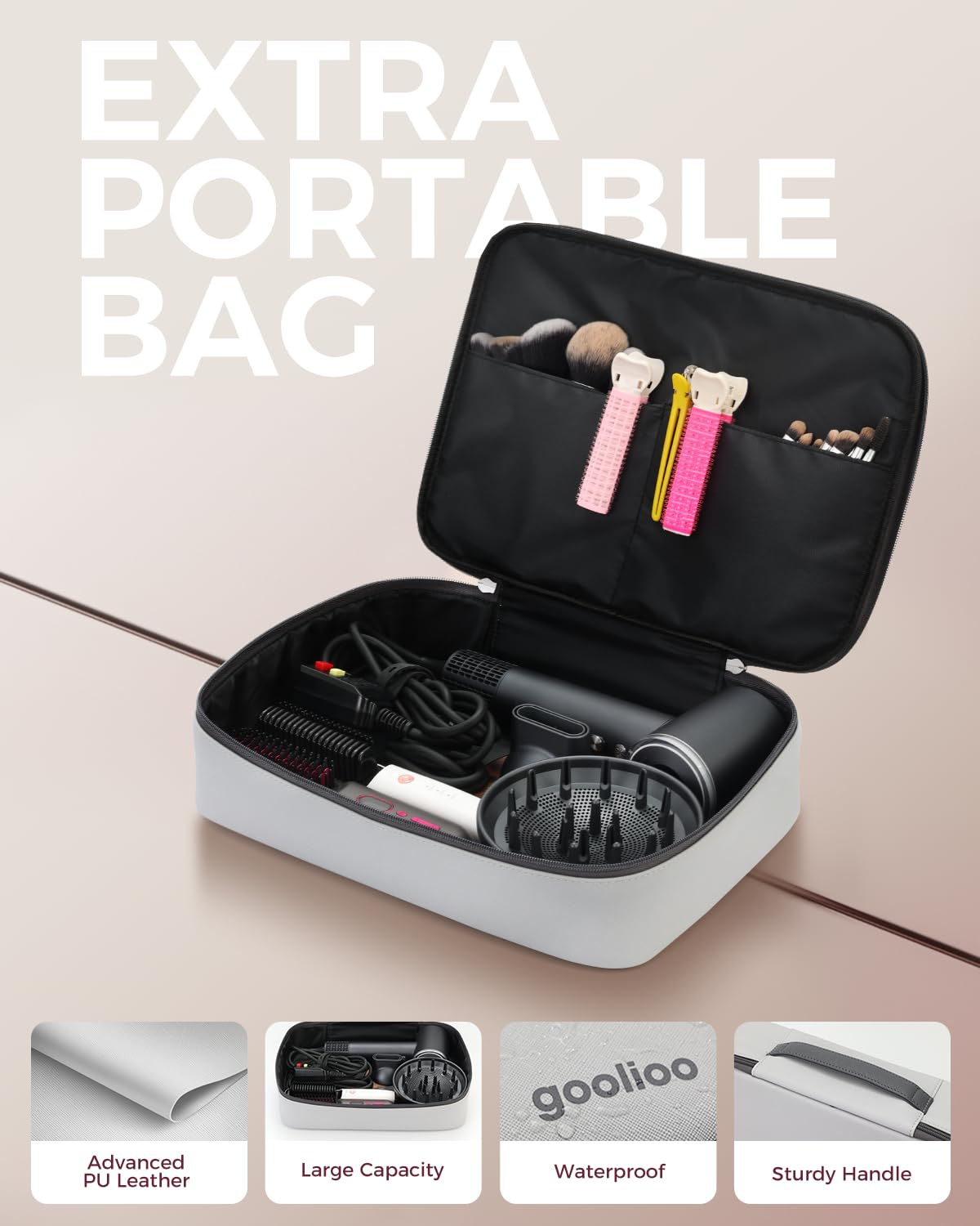 Hair Dryer with Diffuser, Professional High-Speed Blow Dryer, Negative Ionic Hair Dryers for Women, 110,000 RPM Fast Drying, 5 Temps & 3 Speeds, with HD Digital Screen & Carrying Case, Gray