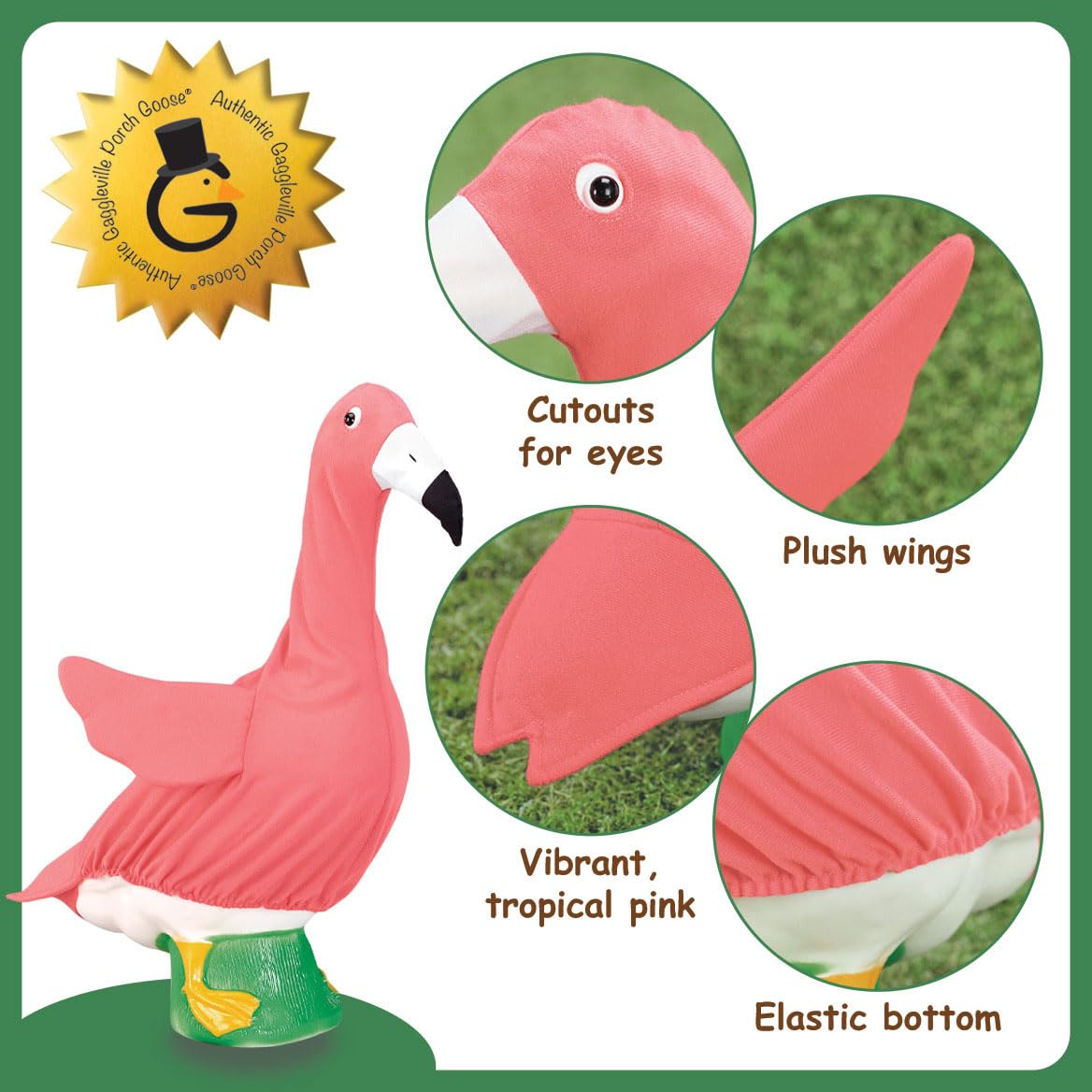 Fox Valley Traders Gaggleville Flamingo Goose Outfit, Fits Large 23" H Statue