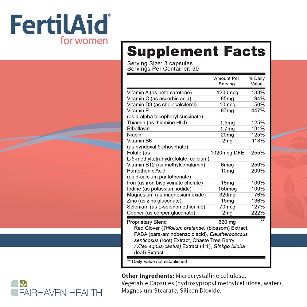 Fairhaven Health FertilAid for Men and Women Combo Fertility Supplements for Men and Women | Count and Motility Support Pre-Conception for Him | Prenatal Vitamin for Her with Vitex and Folate