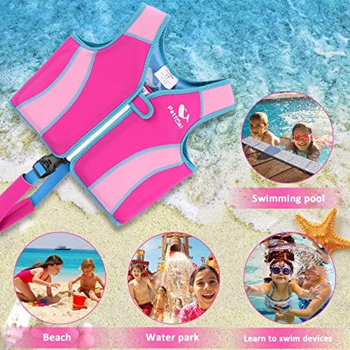 Pottwal Swim Vest for Kids - Swim Jacket for 1-2 Years (24-33LBS) - Buoyancy Aid Made of Neoprene & EPE - with Adjustable Crotch Strap