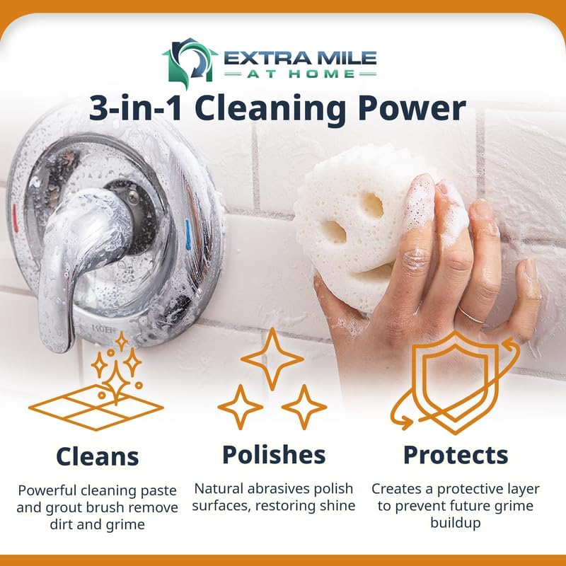 Power Paste Natural Cleaner Bundle, Includes Power Paste With Flexible Brush for Hard to Reach Cleaning Projects