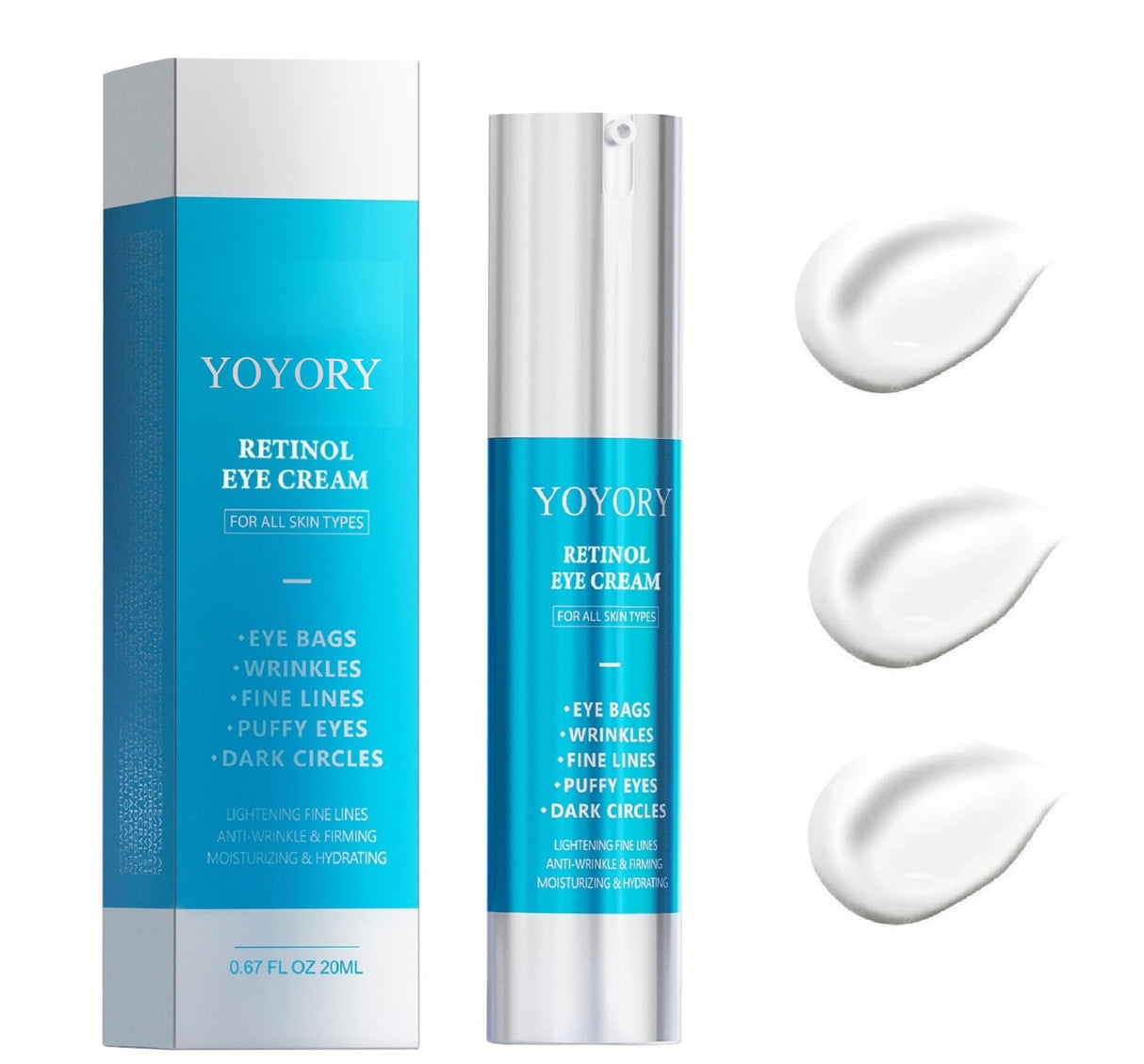 Retinol Under Eye Cream - Anti Aging Eye Cream for Wrinkles, Fine Lines, Eye Bags,Dark Circles and Puffiness Treatment Skin Care Hydrates & Lifts (20ml)