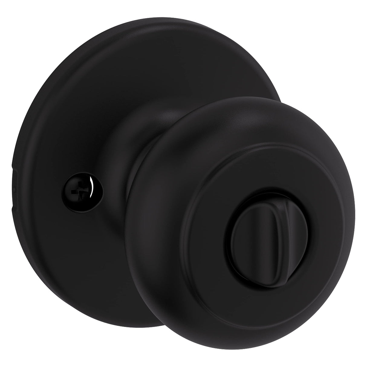Kwikset Cove Entry Door Knob with Lock and Key, Secure Keyed Handle Exterior Doorknob, Front Entrance and Bedroom, Matte Black, Pick Resistant SmartKey Rekey Security