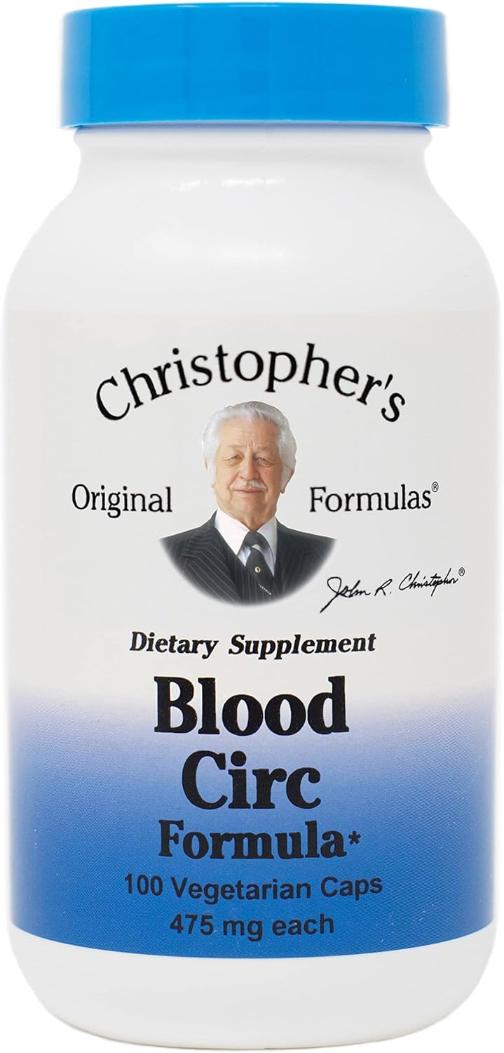 Christopher's Original Formulas Blood Circ Formula Capsules, Herbal Supplement for Cardiovascular & Circulatory Wellness, 100 Capsules
