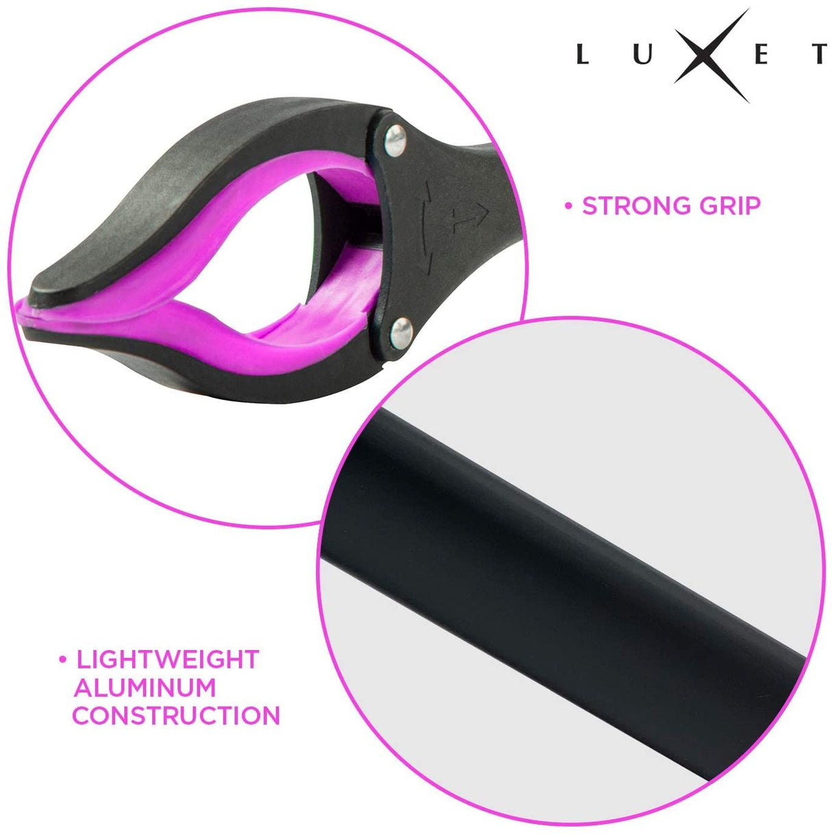 Grabber Reacher Tool - 2 Pack - Latest Version Long 32 Inch Foldable Pick Up Stick - Strong Grip Magnetic Tip Lightweight Trash Picker Claw Reacher Grabber Tool Elderly Reaching - by Luxet (Pink)