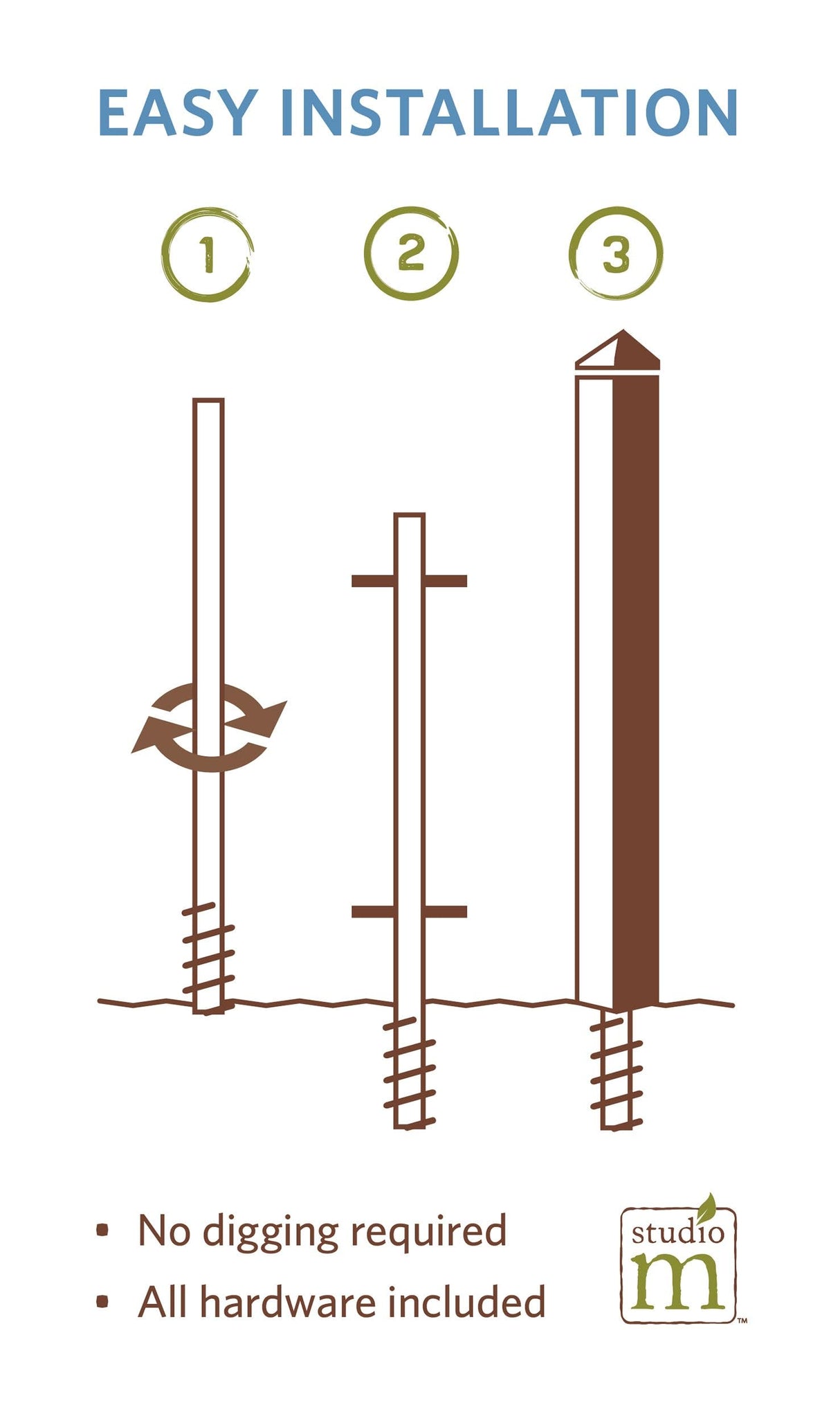Studio M Art Pole, PVC Weather Resistant Pole with Vinyl Bowl 20 inches Tall Outdoor Decoration for Gardens, Patios, Yards, Landscaping and Birding Accessories, Those We Love Don't Go Away