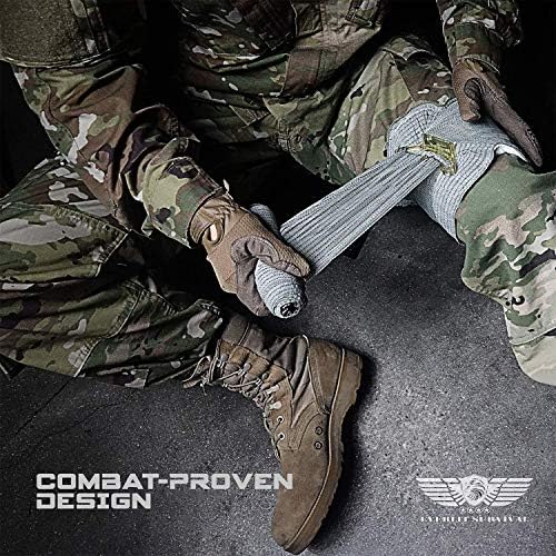EVERLIT Advanced Emergency Trauma Kit, CAT GEN-7 Tourniquet Mil-Spec Nylon Laser Cut Pouch with 36" Splint, Military Combat Tactical IFAK for First Aid Response Bleeding Control