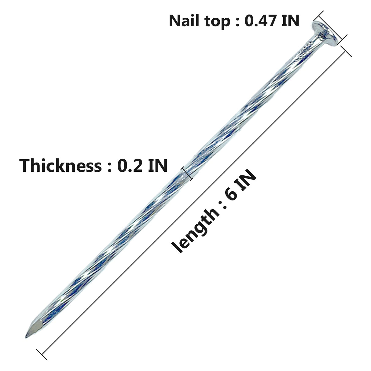 Artificial Turf Stakes Galvanized Spiral Landscape Spikes 6IN Weed Barrier Fabric Stakes for Paver Edging, Gardening Lawn Edging, Carpentry and More (52 PC)