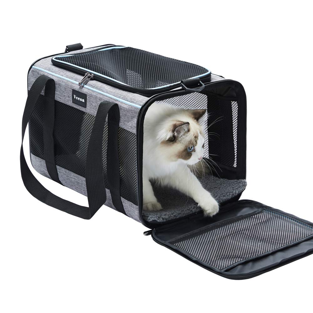 Vceoa 17.5"x11"x11" Pet Carrier for Cats